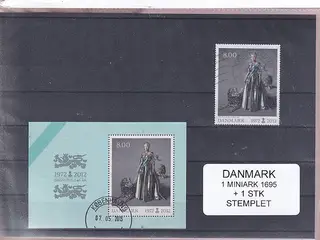 Danmark - Miniark 1695 + enkeltmærke - Stemplet