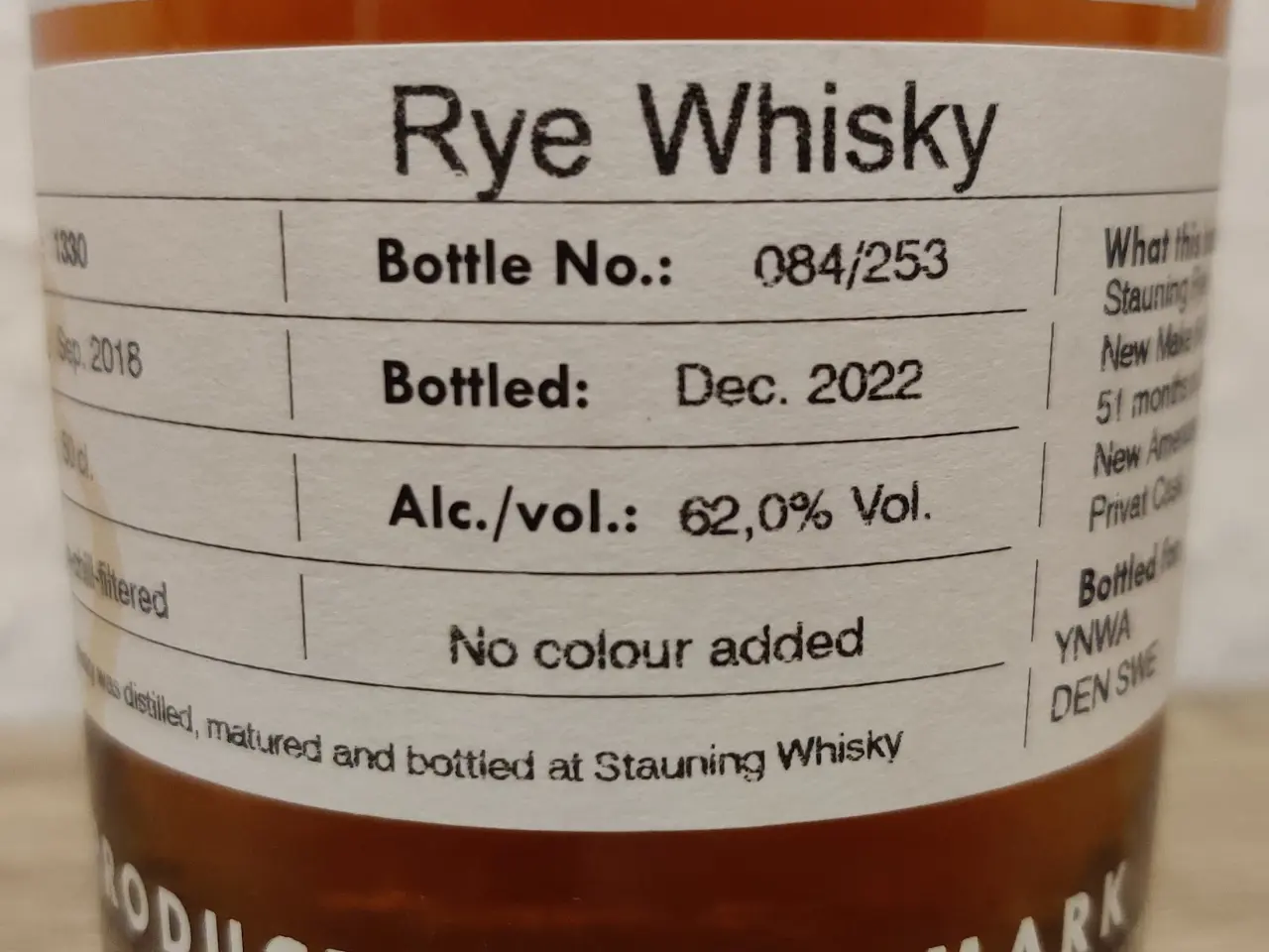 Billede 3 - Stauning Rye Whisky Private Cask Bottle