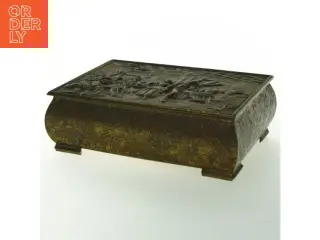 Dekorativ bronze boks med låg (str. 21 x 16 cm)