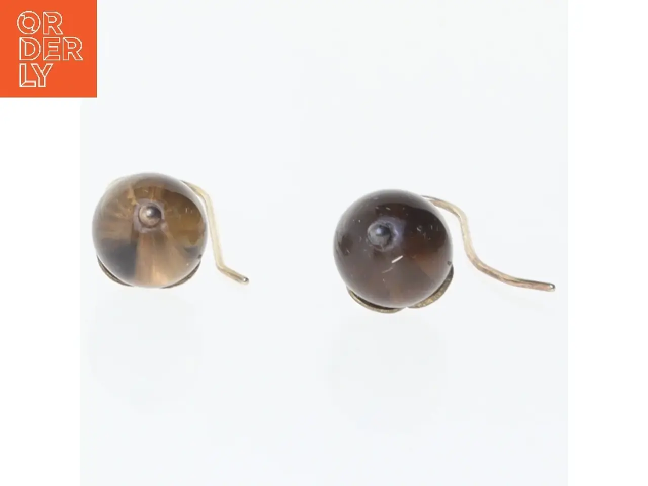 Billede 2 - Øreringe med glaskugler (str. 3 cm)