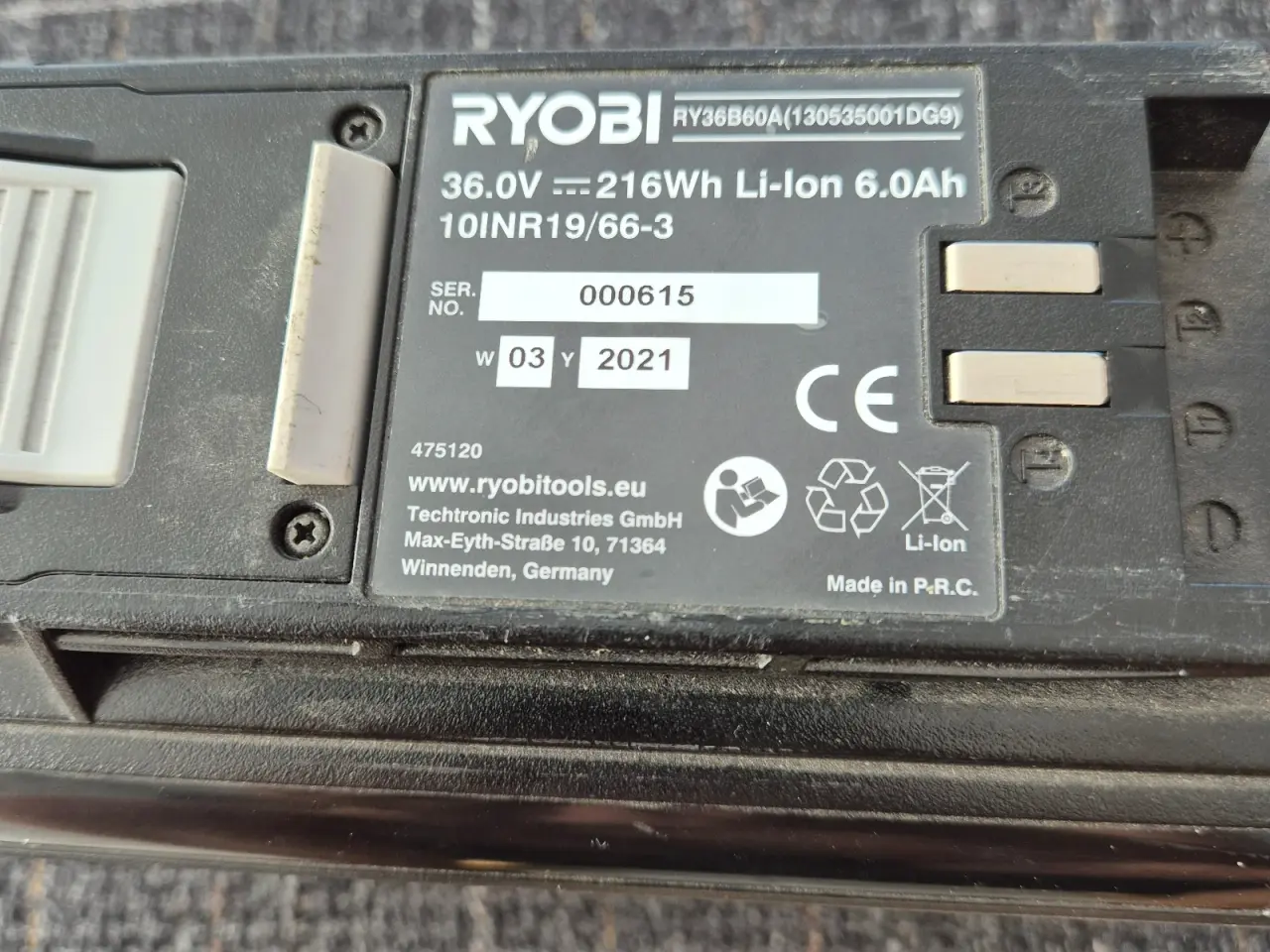 Billede 1 - Ryobi 36V 6,0 Ah 