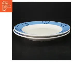 Middagstallerkener med blomsterdesign (str. Ø 24,5 cm)