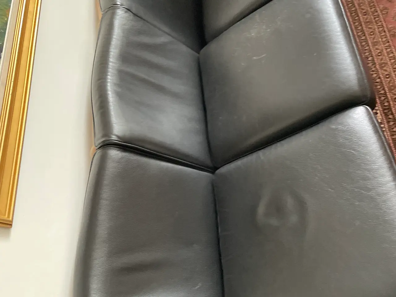 Billede 2 - Sort lædersofa