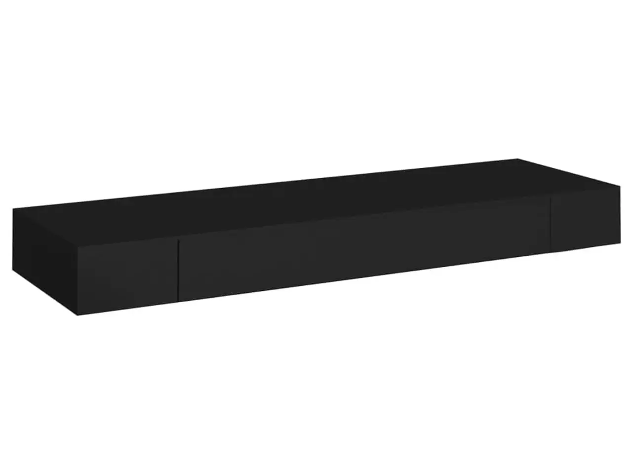 Billede 2 - Væghylde med skuffe - 80 x 25 x 8 cm - sort svævehylde