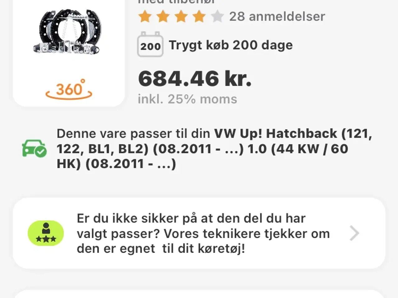 Billede 2 - Nye tromlebremser og bakker VW up. 
