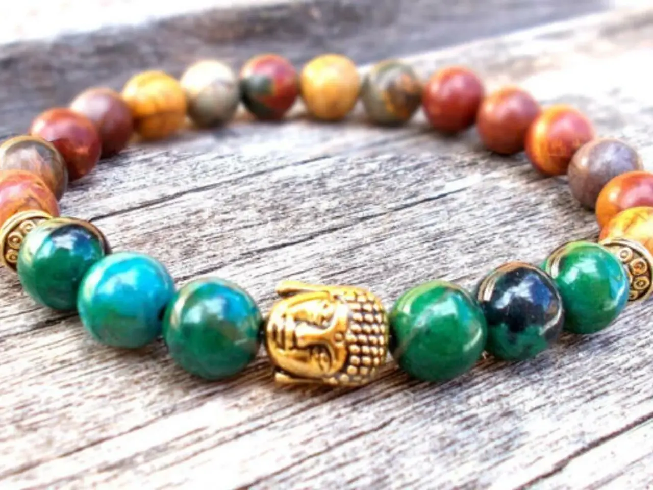 Billede 1 - Armbånd med Buddah (alloy)Charm. Multifarvet 
