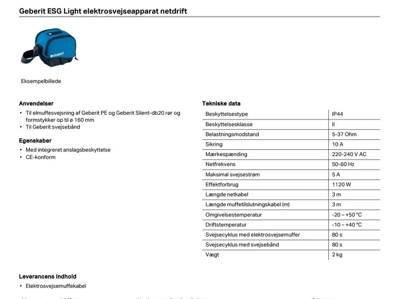 Billede 7 - Elektrosvejseapparat GEBERIT ESG LIGHT