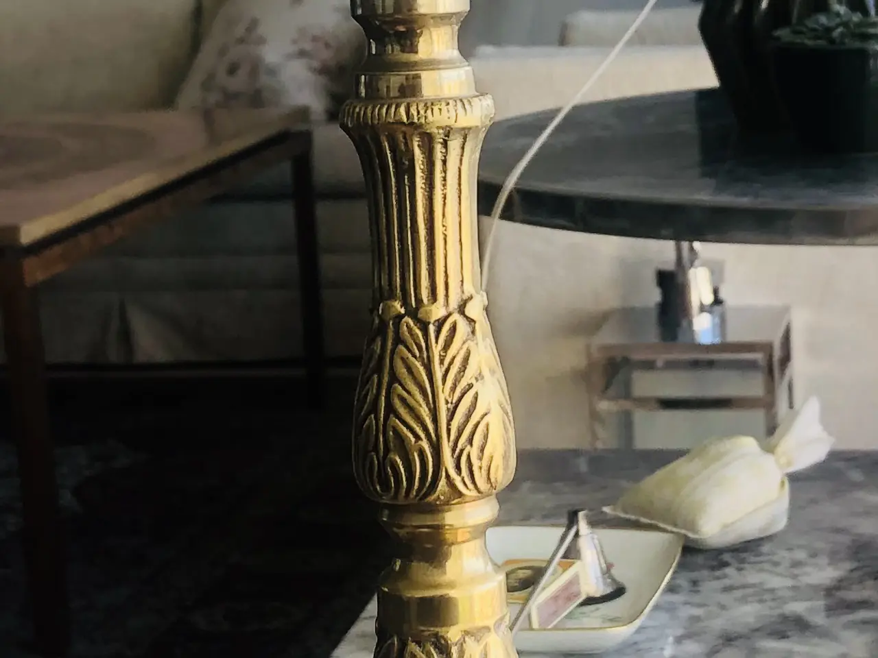 Billede 2 - Vintage bordlampe i bronze