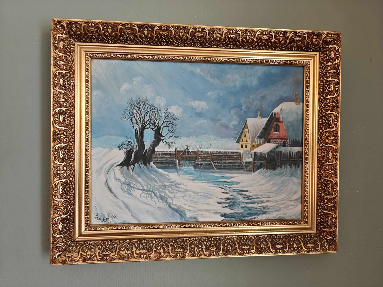 Billede 1 - Maleri af vinter landskab 