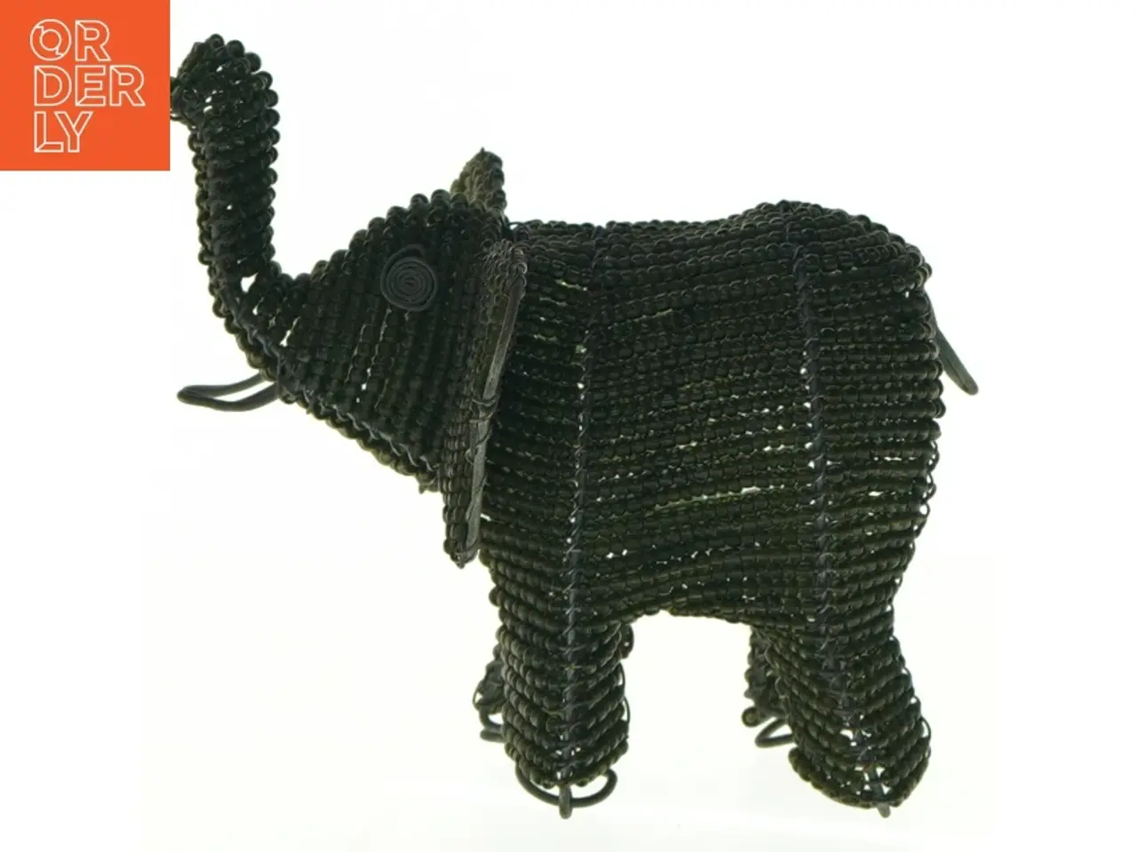Billede 1 - Perlebesat elefantfigur (str. 12 cm)