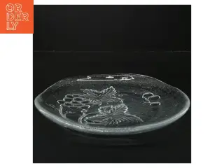 Glas fad med druemønster (str. Ø 24 cm)