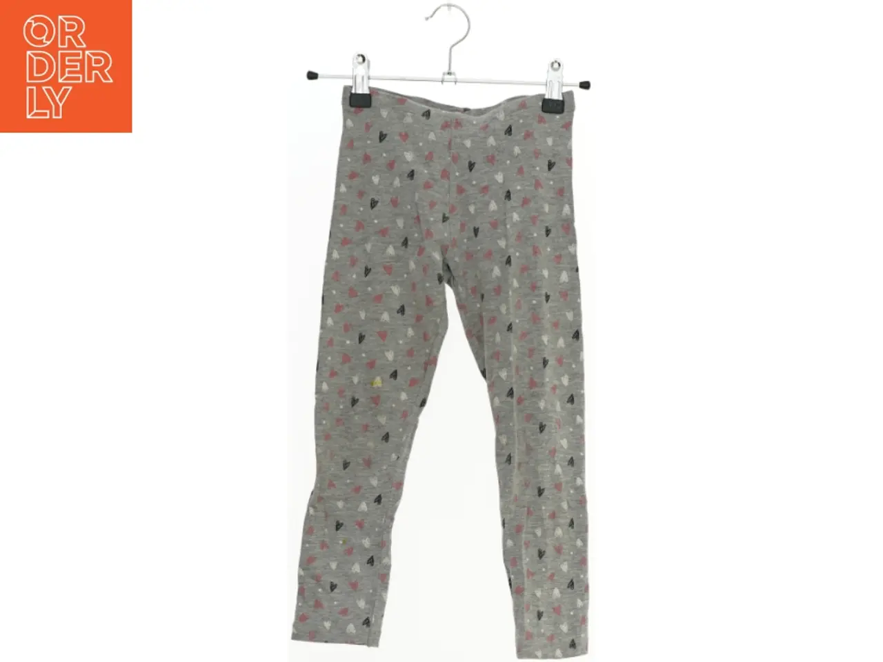 Billede 1 - Grå leggings med hjerteprint fra Lupilu (str. 110)