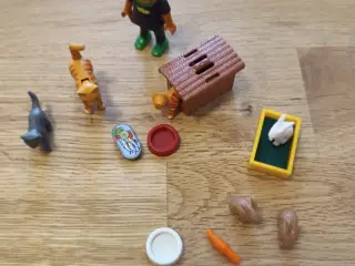 Playmobil pige med katte og kaniner 