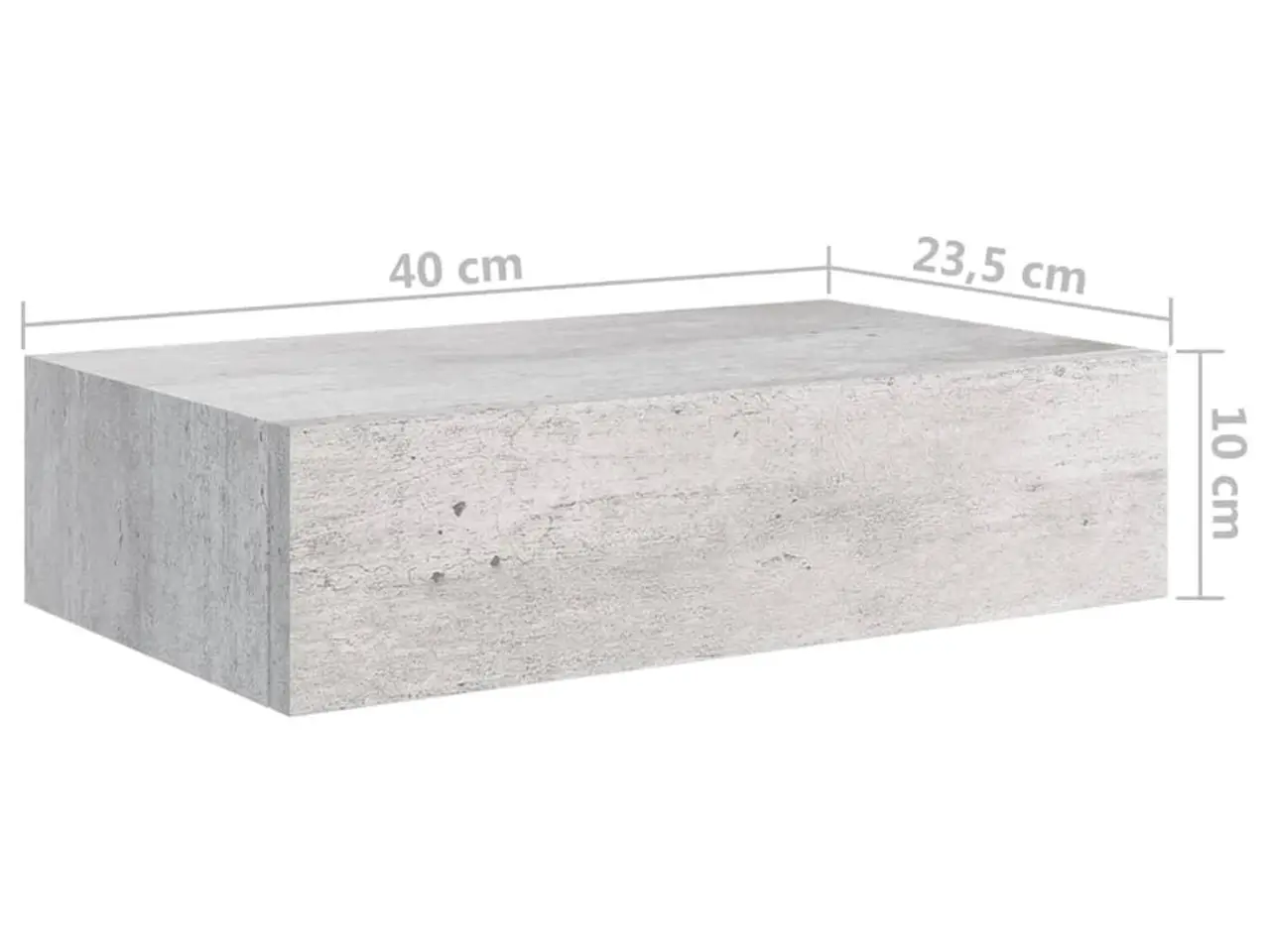 Billede 9 - Væghylde med skuffe 40 × 23,5 × 10 cm - MDF i betongrå