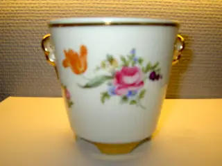 Urtepotte skjuler m/blomst & guld