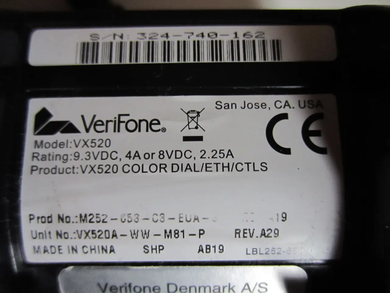 Billede 3 - Verifone VX520 C betalingskort terminal med bon