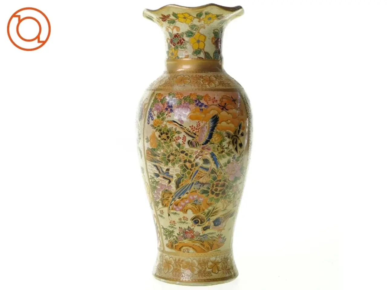 Billede 1 - Vase med kinesisk motiv (Højde 25 cm.)