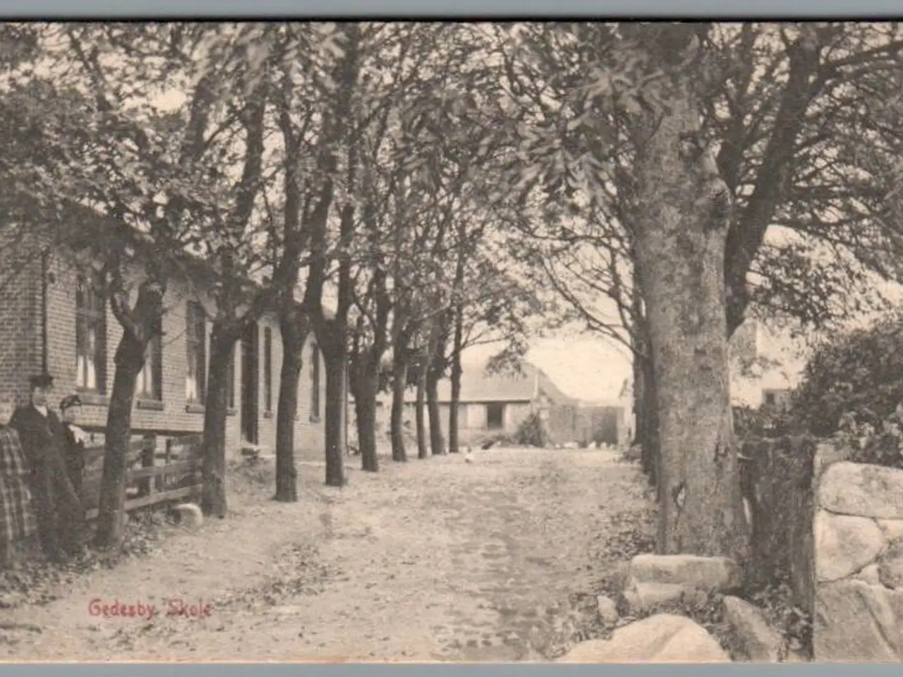 Billede 1 - Gedser Skole - Julemærke 1905 på bagside - Postkort - Brugt