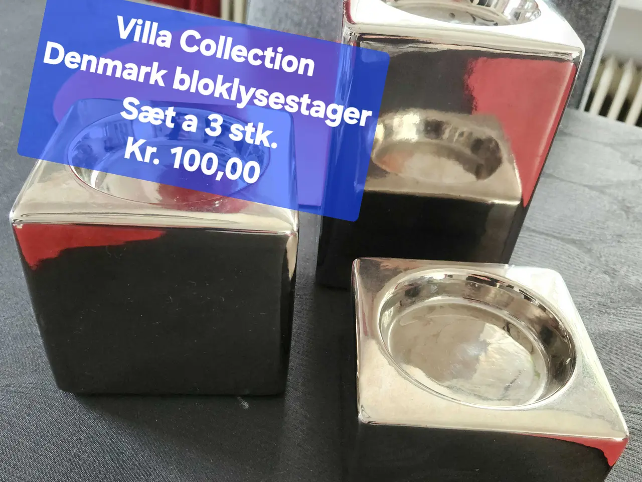 Billede 1 - Bloklysestager 3 stk