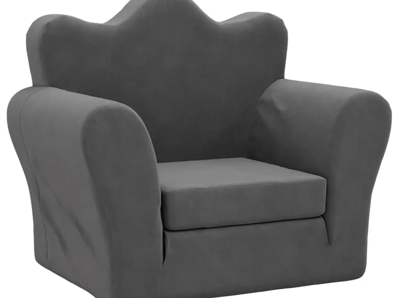 Billede 2 - Børnesovesofa i blødt plys - antracitgrå