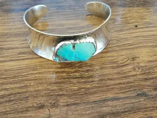 Retro armring,forsølvet med turkis. Erik Dennung