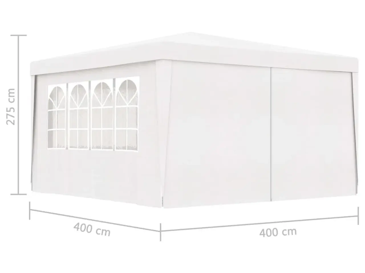 Billede 8 - Festtelt med sidevægge 4×4 m - hvid PE 90 g/m²