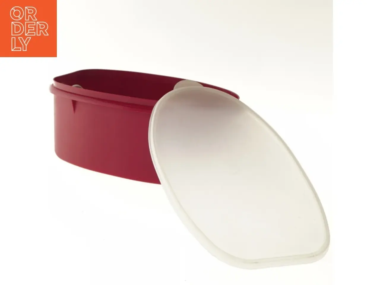 Billede 2 - Rød plastkontainer med låg fra Tupperware (str. Ø 29x Ø 19x14,5 cm)