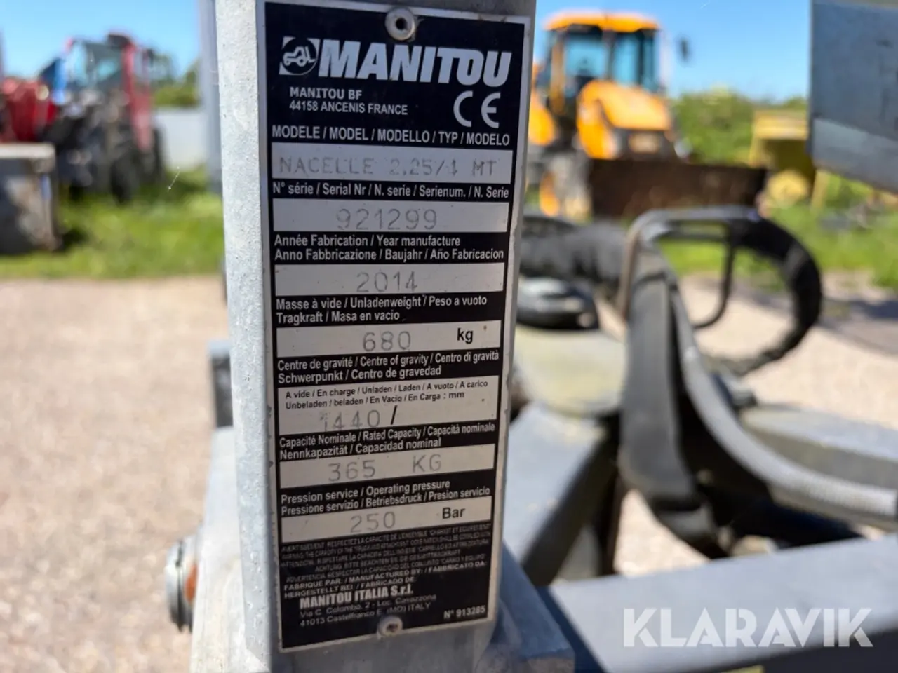 Billede 5 - Arbejdsplatform / kurv Manitou Nacelle 2.25/4 MT - 1 styk