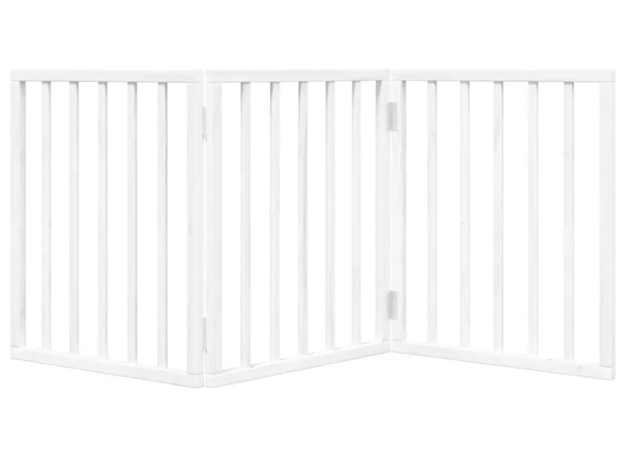 Billede 4 - Hundelåge 3 paneler 150 cm foldbar i poppeltræ - hvid