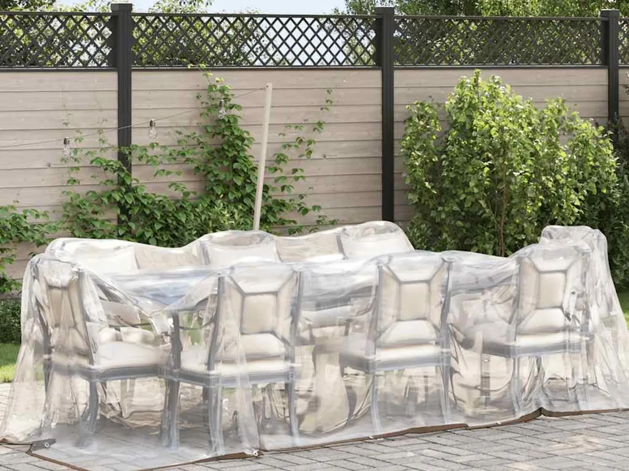 Billede 2 - Klar presenning med øjer 2 x 6 m - polyethylen