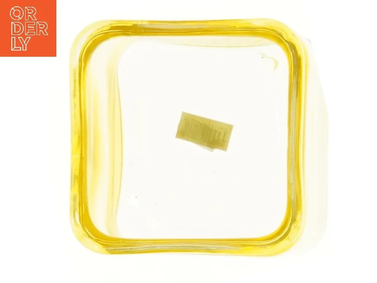 Billede 2 - Gul kvadratisk glasvase (str. 12x12x12 cm)