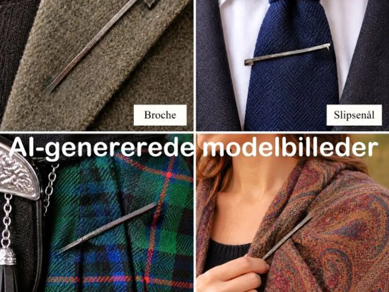 Billede 2 - Helt enkel broche / slipsenål i sølv