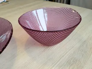 Glas fad og skål fra Holmegaard. 