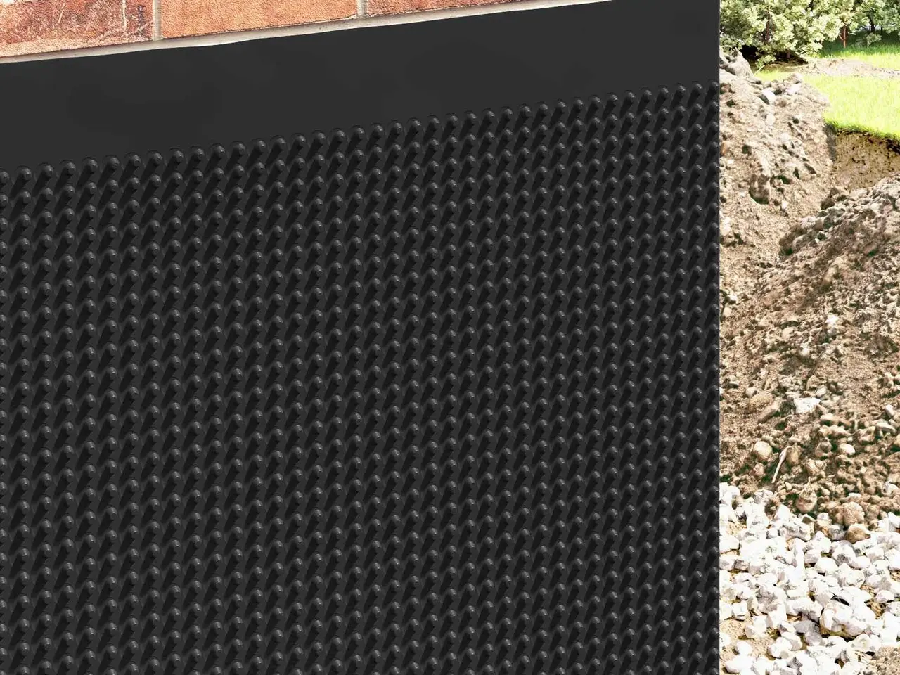 Billede 3 - Dimpled drænplade i HDPE - sort 0,5 × 10 m