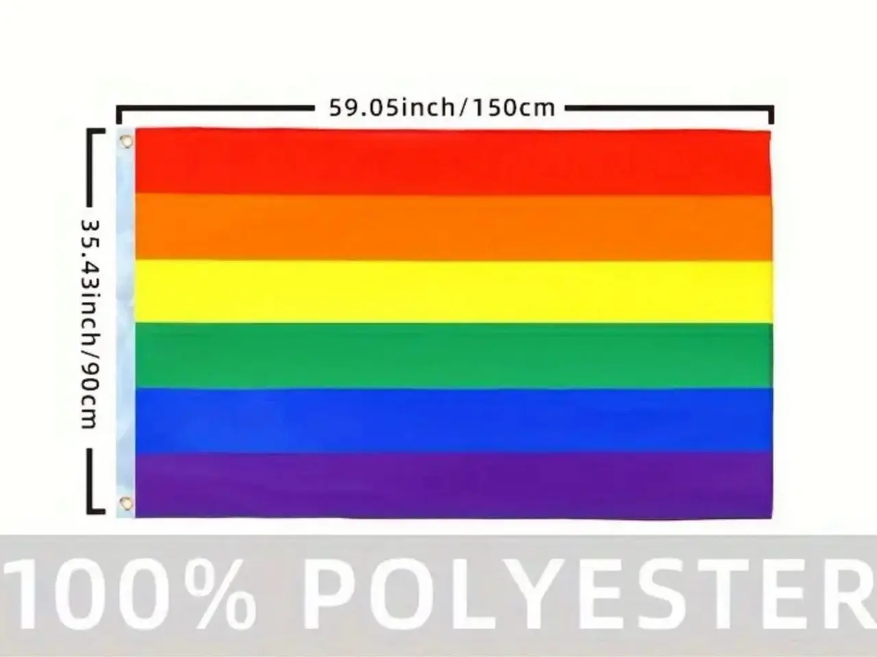 Billede 4 - Pride flag / regnbueflag 90x150 cm