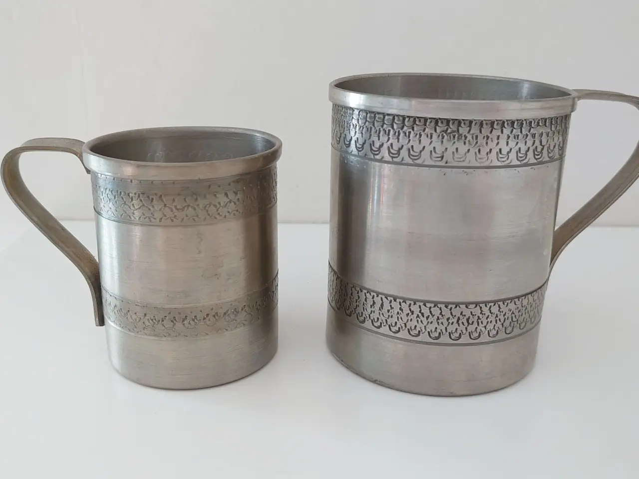 Billede 1 - 2 vintage tinkrus mrk. Skanderborg Tin.