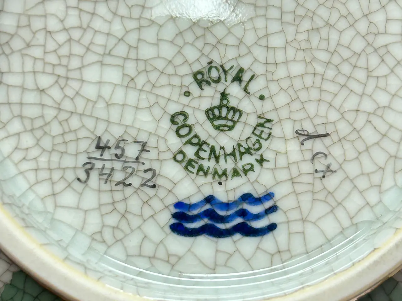 Billede 3 - Royal Copenhagen krakelé skål nr. 457 (Ø 21 cm) 