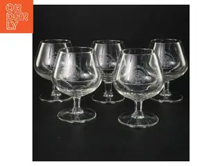 Sæt af fem smukke italienske glas (str. 5 stk Ø 5,5 cm længde 11 cm)