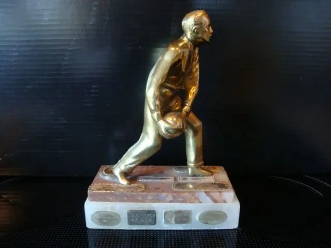 Billede 1 - Bronze skulptur med 18 plaketter i sølv- sølvplet