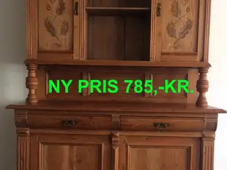 Vitrineskab, fyrretræ, b: 133 d: 58 h: 208