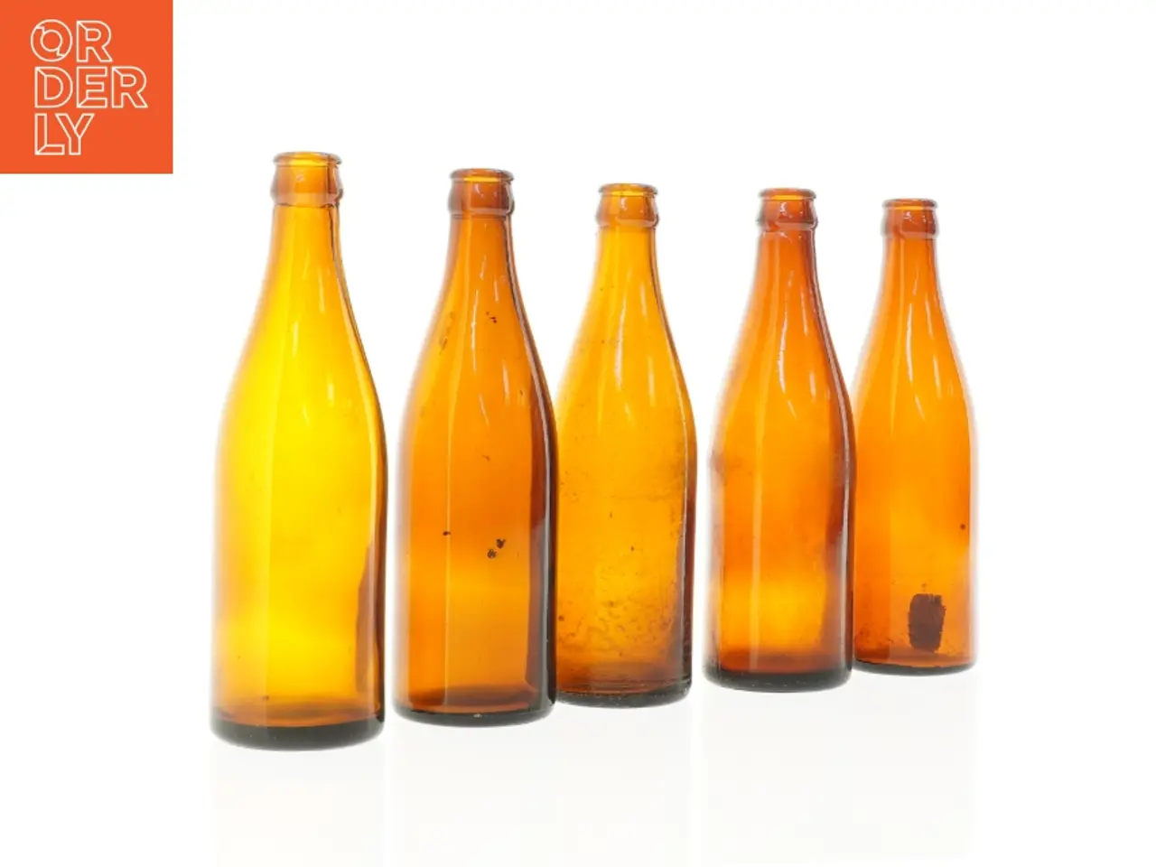 Billede 1 - Brune vintage glasflasker (str. 21 x 6,5 cm)