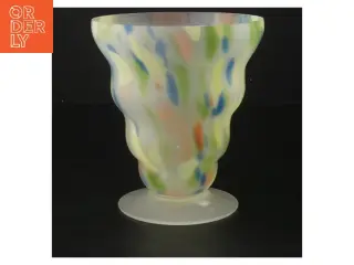 Flerfarvet frosted glasvase (str. 14 cm)