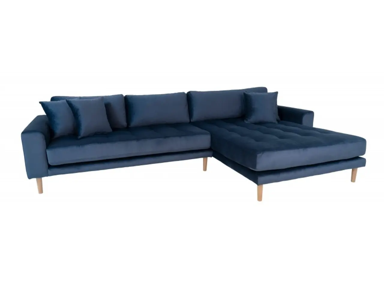 Billede 2 - Lido - Højrevendt Chaiselongsofa - Mørkeblå velour