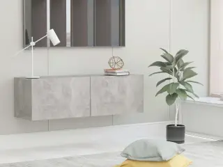 Tv-bord 100x30x30 cm konstrueret træ betongrå