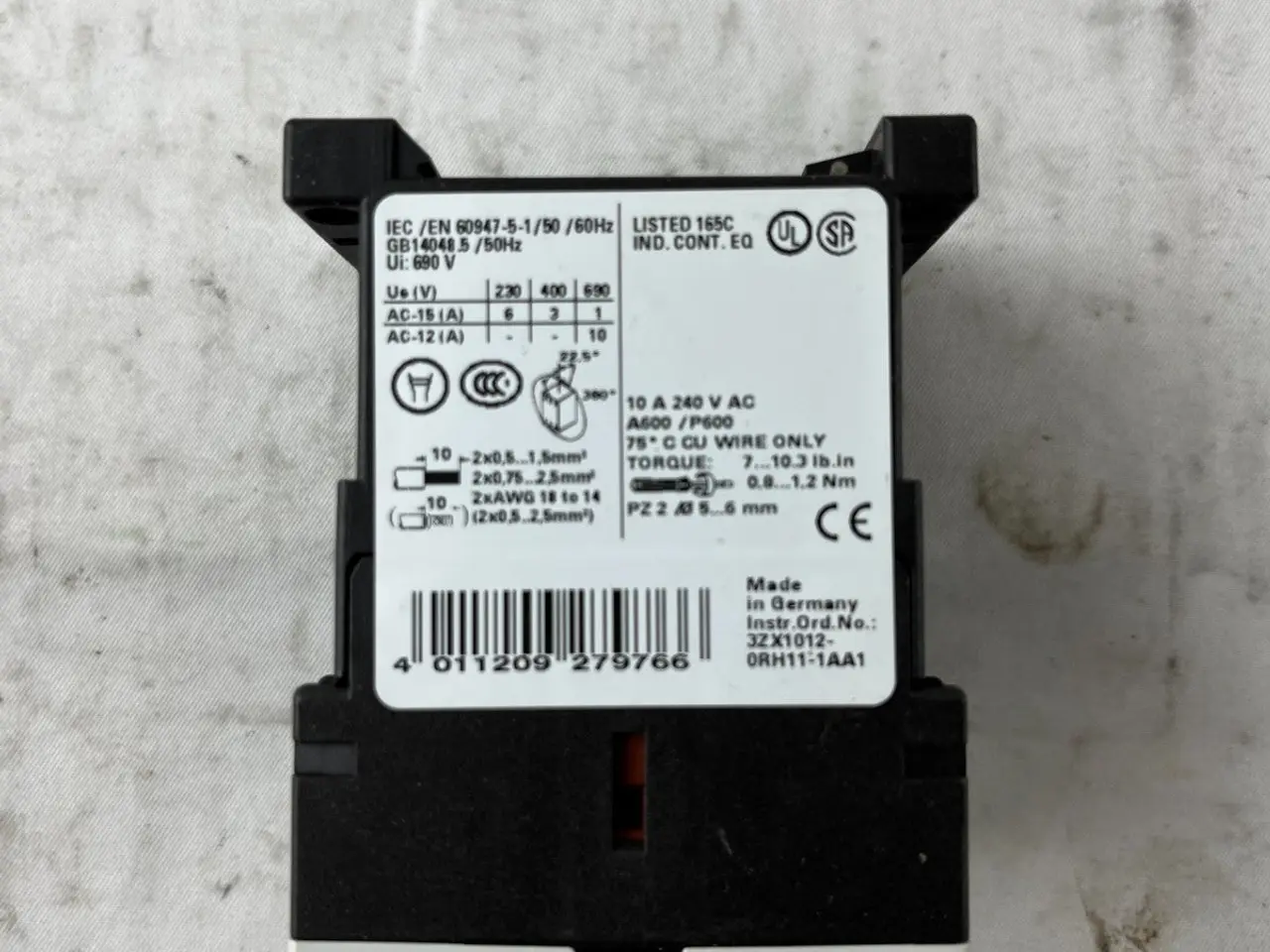 Billede 8 - Siemens 3RH1140-1AP00 Auxiliary kontaktor 4NO Coil