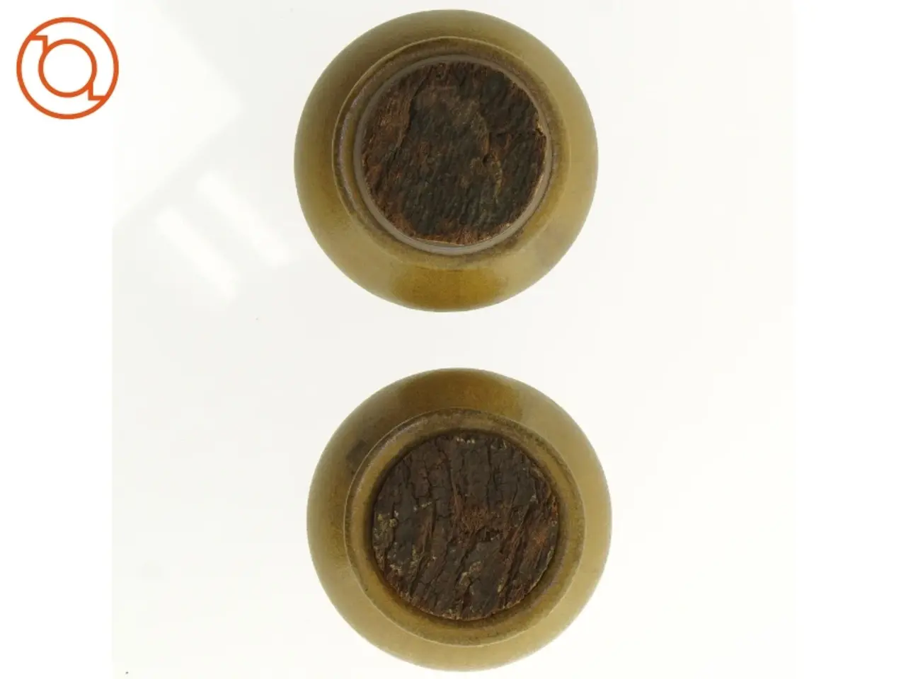 Billede 3 - 2 stk. Keramik Opbevaringskrukker med kork propper (str. 11 x 9 cm)