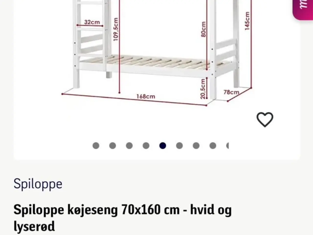 Billede 5 - Spiloppe køjeseng 70x160