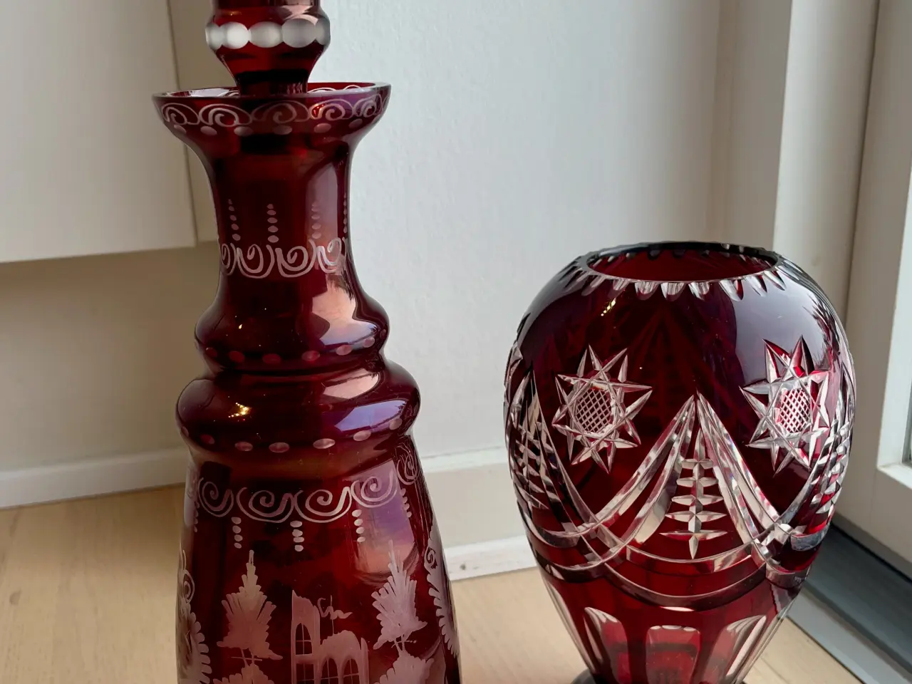 Billede 1 - Böhmisk krystal vase og karaffel