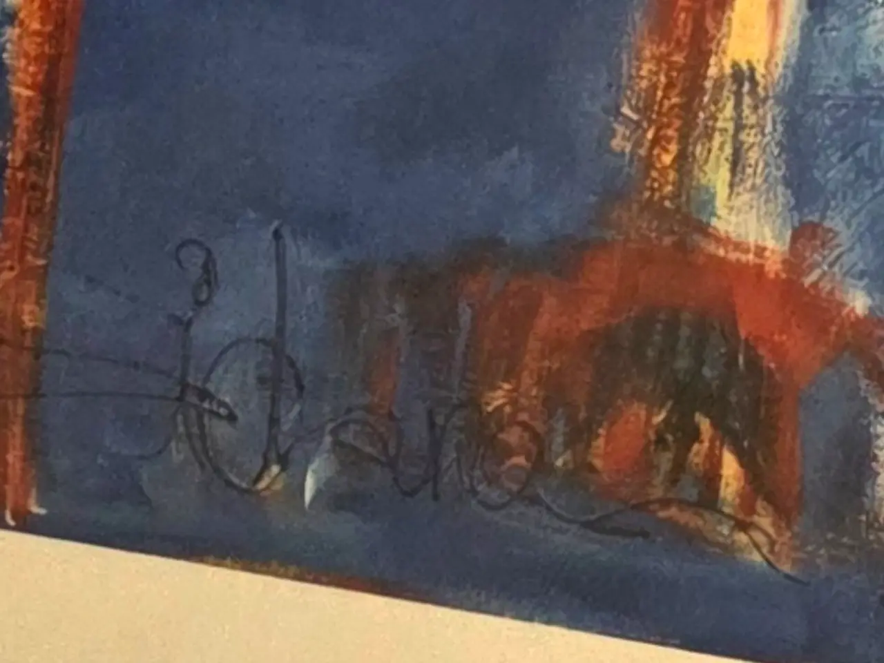 Billede 2 - Kunsttryk med signatur i aluramme