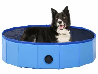 Foldbart hundebassin 80 x 20 cm PVC blå